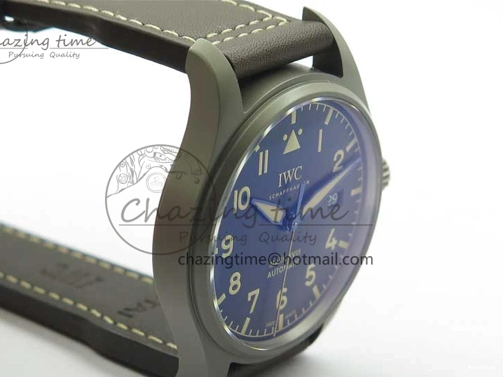 MIROTIME 0323 Mark XVIII IW327006 Titanium V7F 1:1 Best Edition Black Dial on Brown Leather Strap A Attractive 7080